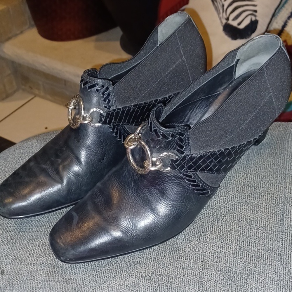 Brighton Rizzo Black Ankle Boots Size 7.5
